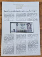 Kuriositäten auf Banknote Bankfrischer Fünfmarkschein  DDR