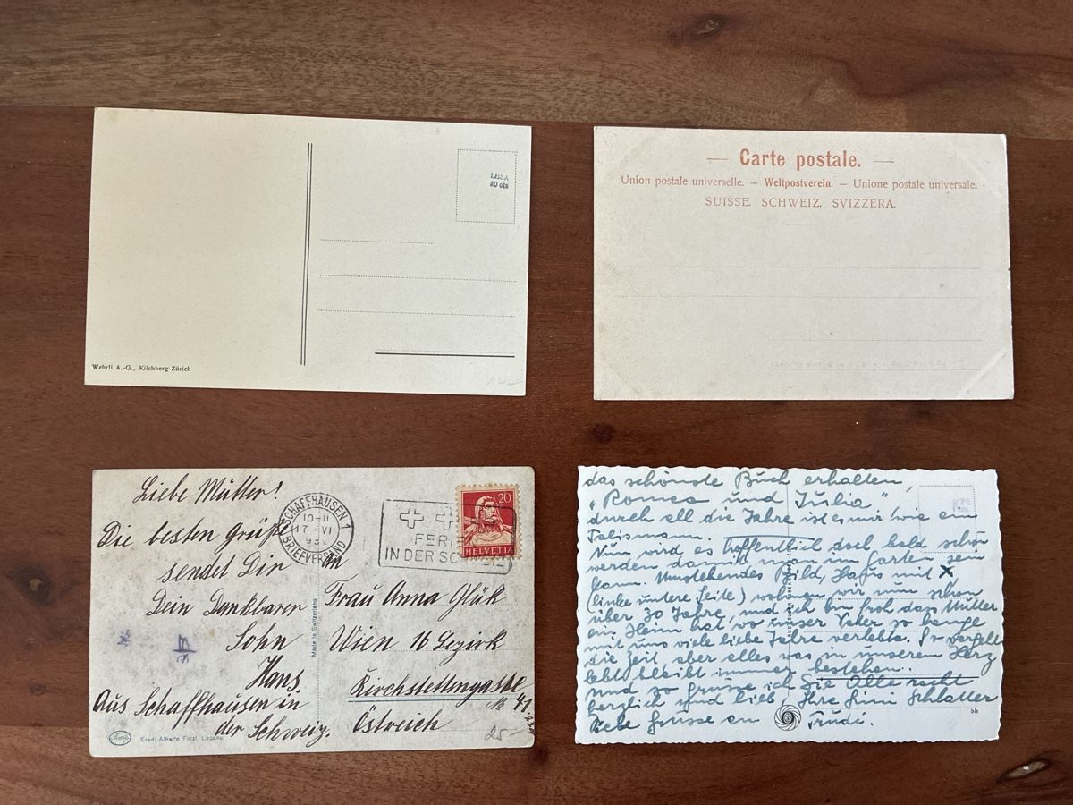 Cartoline postali: 7 Ansichtskarten Schweiz von Schaffhausen SH.  A – Usato da Oftringen venduto da Cla.vD.74 3