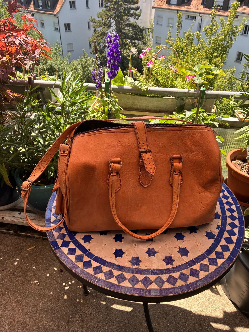 Borse: Reisetasche aus echtem Leder aus Marokko – Usato da Zürich venduto da thetschi 1