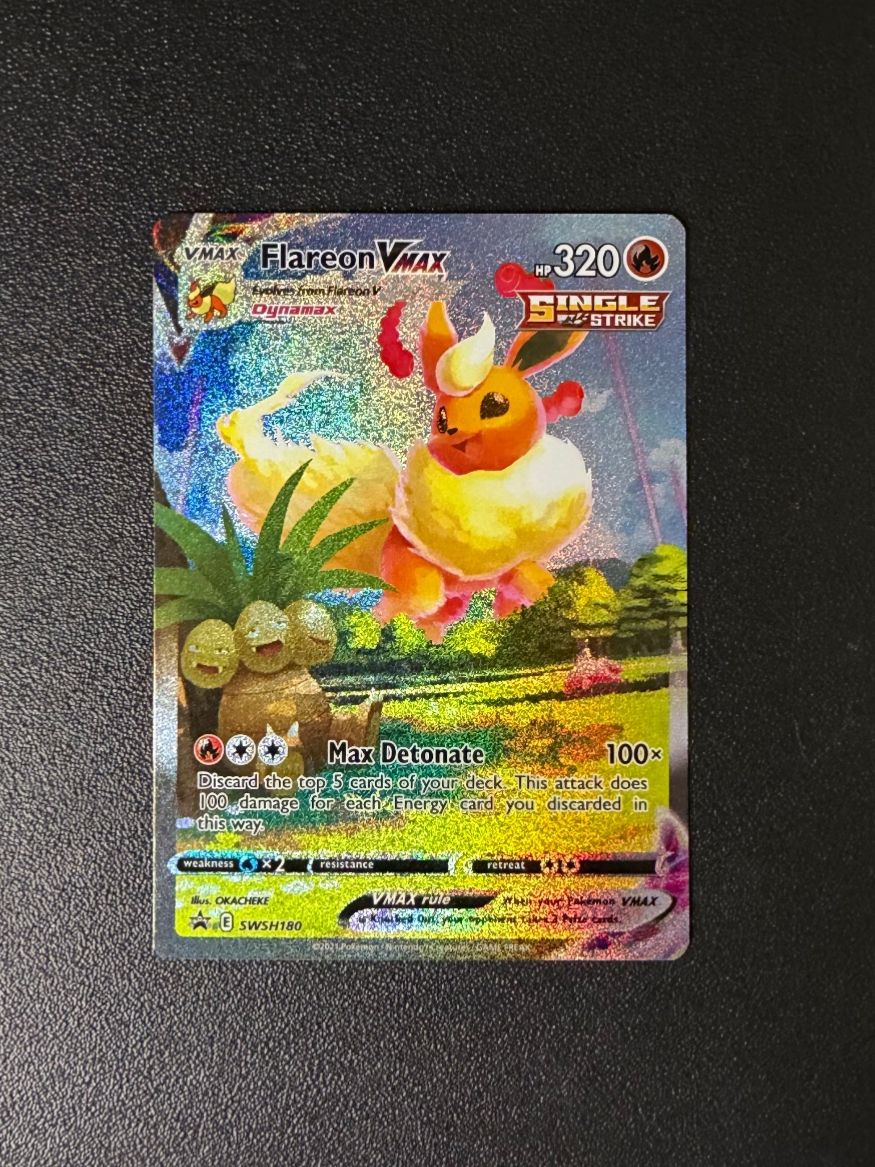 Pokémon Sammelbilder & Trading cards: Flareon VMAX #SWSH180 – Neu (gemäss Beschreibung) aus Niedergösgen von SwissPokeCards