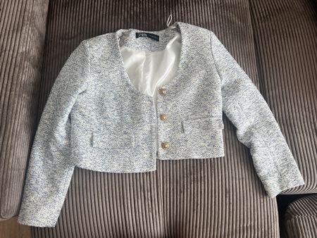 Zara Blazer chanel-style grau weiss neuwertiger Zustand