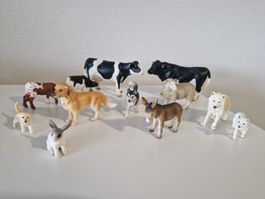 Schleich Bauernhof-Tiere – Konvolut Kühen, Hund & Wolf