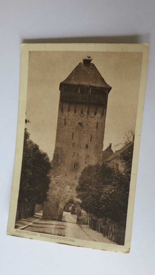 Ansichtskarten: Rheinfelden - Storchennestturm - 1924 – Gebraucht aus Jona von centumprata