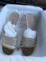 Dior Sandalen Damen 38.5 goldfarben mit Steinen gr 38.5