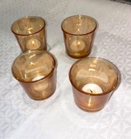 4 bougeoirs couleur ambre