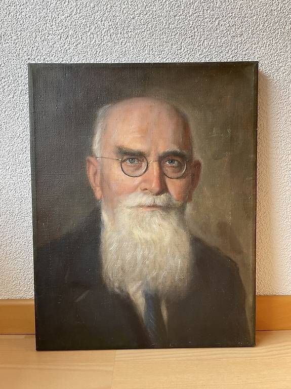 Tableaux: Antikes Ölgemälde , Portrait eines Herrn Mann Brille – D'occasion à Bern par msk_l2kx