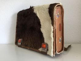 Schulrucksack Schulteck Vintage mit langem Kuhfell und Leder