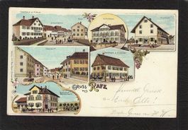 Litho Gruss aus Rafz ZH , 6 bild , gel. 1901 Rafz
