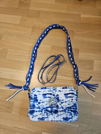 Desigual blue and white cross body bag