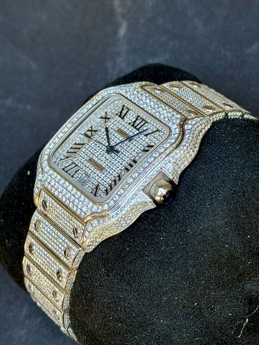 Cartier Orologi: Cartier Santos Iced Out Automatic Fullset Neu – Nuovo (secondo la descrizione) da Winterthur venduto da YSCHU 2
