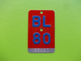 Velonummer / Fahrradnummer BL 80