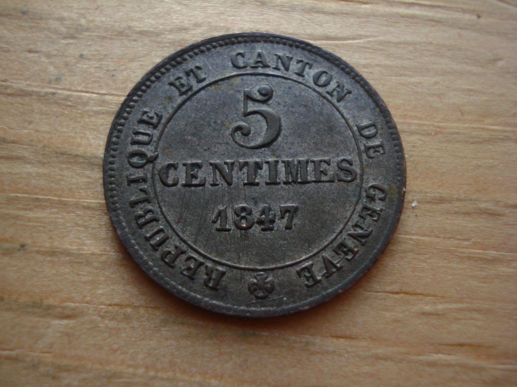 Tutti le monete: (N5) Genève 5 Centimes 1847 – Usato da Erlach venduto da Net-Coins