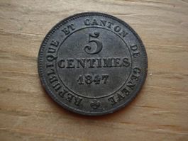 (N5) Genève 5 Centimes 1847