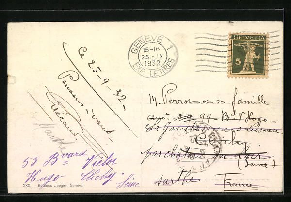 Cartoline postali: AK Genéve, Place du Molard, 1932 – Usato da Berlin venduto da bartko-reher 1