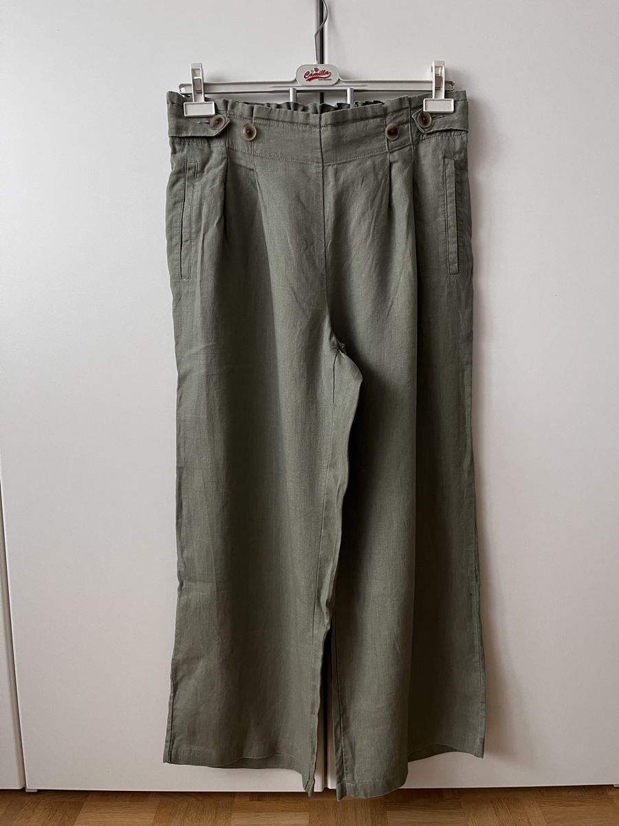 Esprit Pantaloni: Esprit Leinenhose Grösse 38 olive neuwertig – Usato da Zürich venduto da Kleanthy