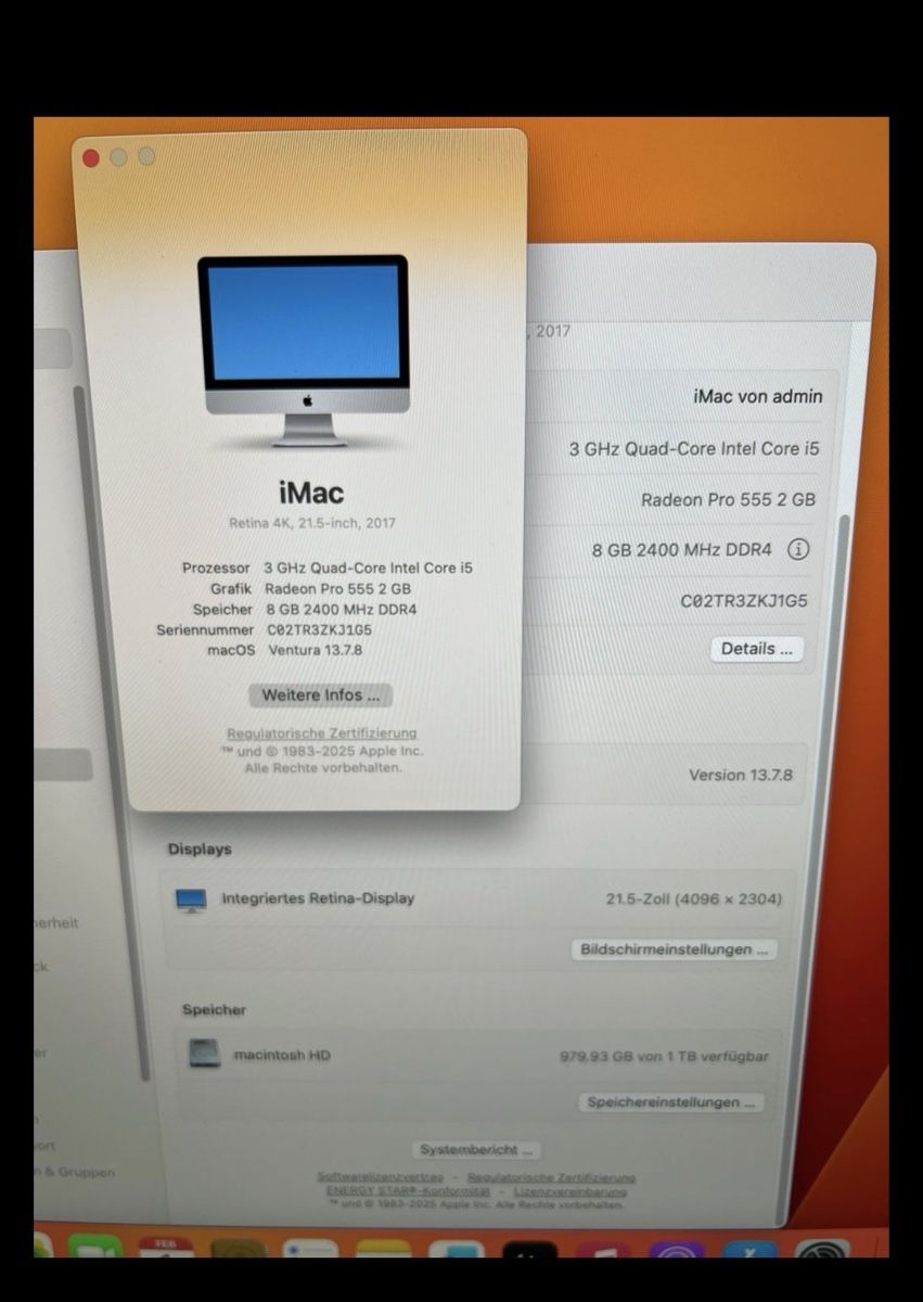 Apple PCs: iMac 21.5” 2017 – D'occasion à Fahrweid par cic_tr62 3