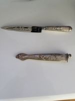 Brieföffner mit Scheide Metall verziert guter Zustand