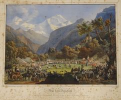 JUNGFRAU UNSPUNNEN FEST, SCHWINGFEST, SCHWINGER LITHOGRAPHIE