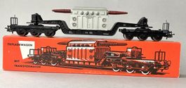Märklin 4717 DB Tiefladewagen mit AEG Trafo NEU OVP 1969