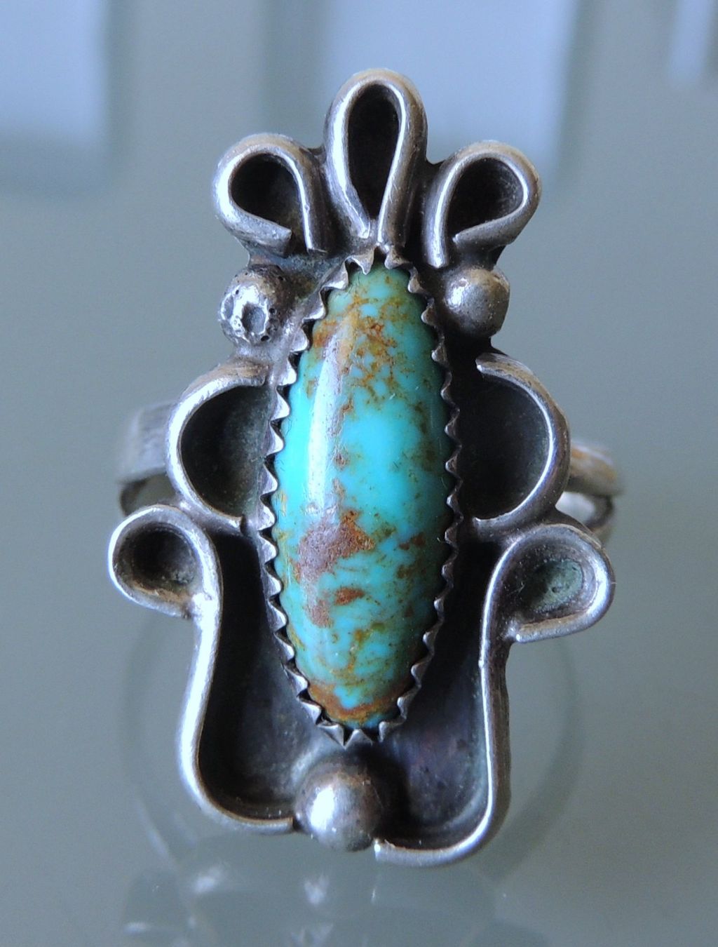 Anelli: Silber 925 Türkis Fingerring Gr. 59 – Usato da Waldenburg venduto da schaller707