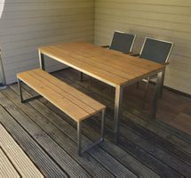 Gartenmöbel-Set – Tisch, Bank & 2 Stühle
