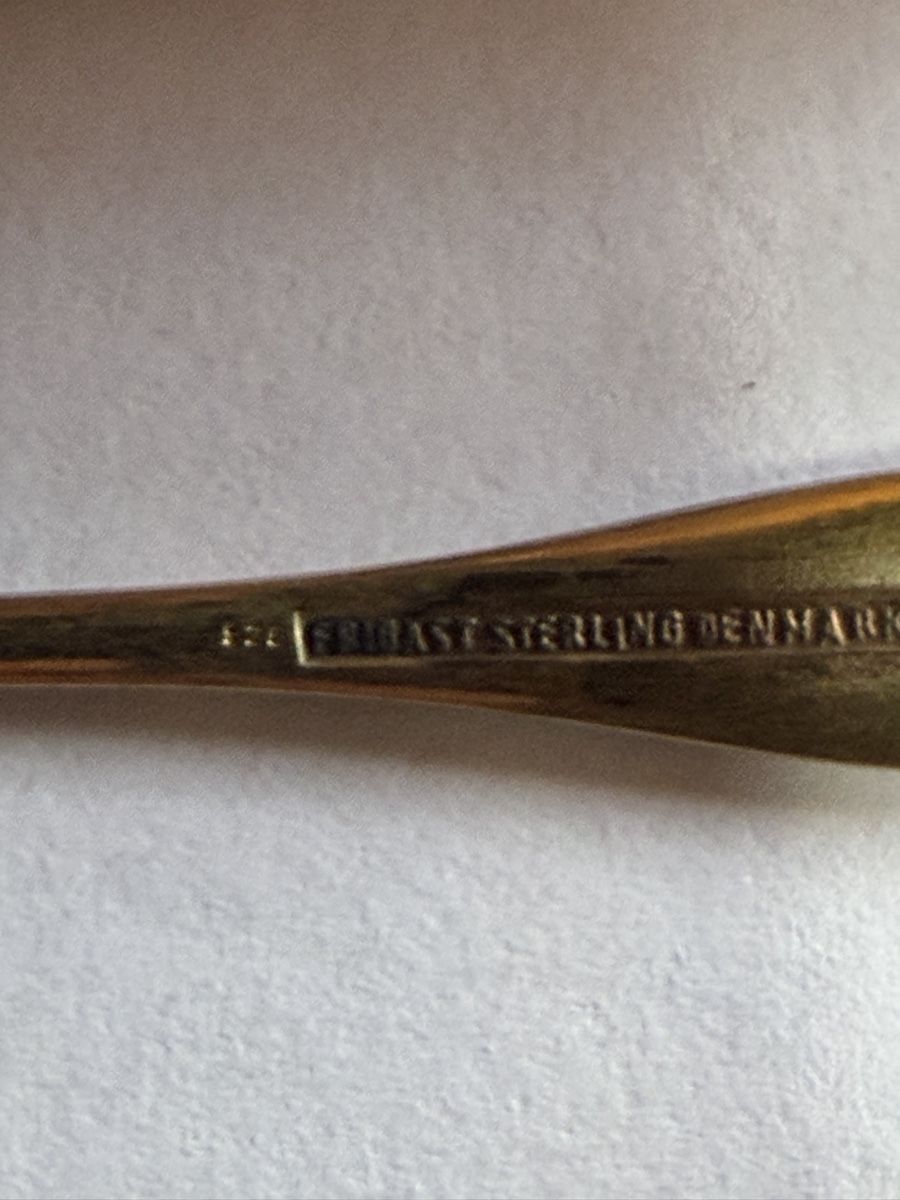 Cucchiai: 6 Löffel Silber Sterling Denmark Emaille farbig im Etui – Usato da Sigriswil venduto da lag_bwr2 1