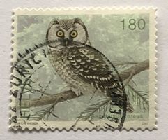 Nr. 1239 Dauermarken Einheimische Vögel Raufsskauz GESTEMPEL