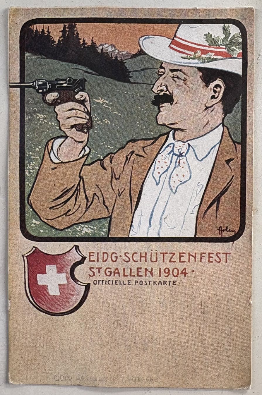 Cartoline postali: ANSICHTSKARTE EIDG. SCHÜTZENFEST ST. GALLEN 1904 – Usato da Ostermundigen venduto da crazy-horse-1840