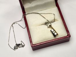 Crist Diamanten Halskette 0.22karat, 750er Gold, Bicolor