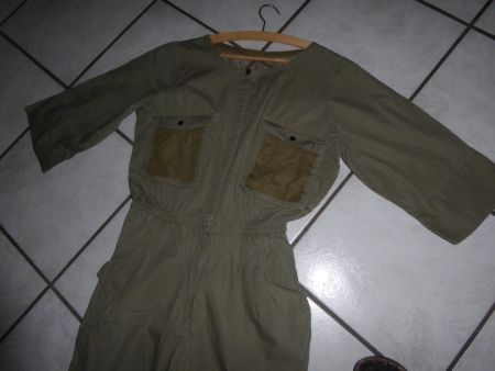 VINTAGE Khaki Overall mit Taschen, Gr. M, Top Zustand