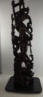Handgeschnitzte Holzfigur ca. 98 cm – Frau mit Drache