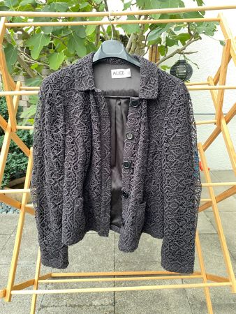 Temperley: Vintage Häckel-Jacke, schwarz, Gr UK14 / US 10