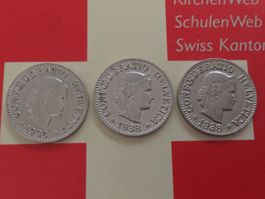 10 Rappen - TRIO 1938 Ni, nur 1,0 Mio!