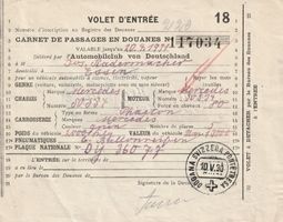 DOGANA PONTETRESA, CARNET DE PASSAGES EN DOUANES, 1930