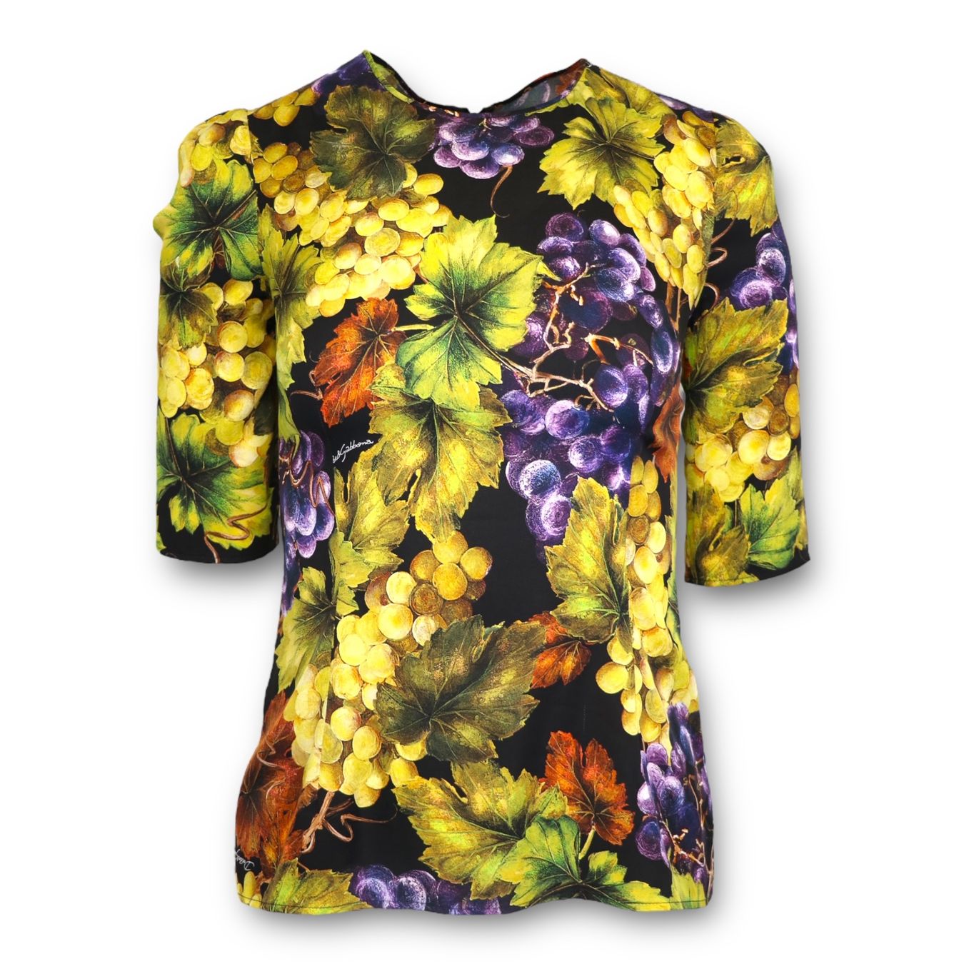 Dolce & Gabbana Camicette: Dolce & Gabbana Kurzarm Seide m. Trauben IT 38 DE 34 – Usato da Binningen venduto da Designerlabels