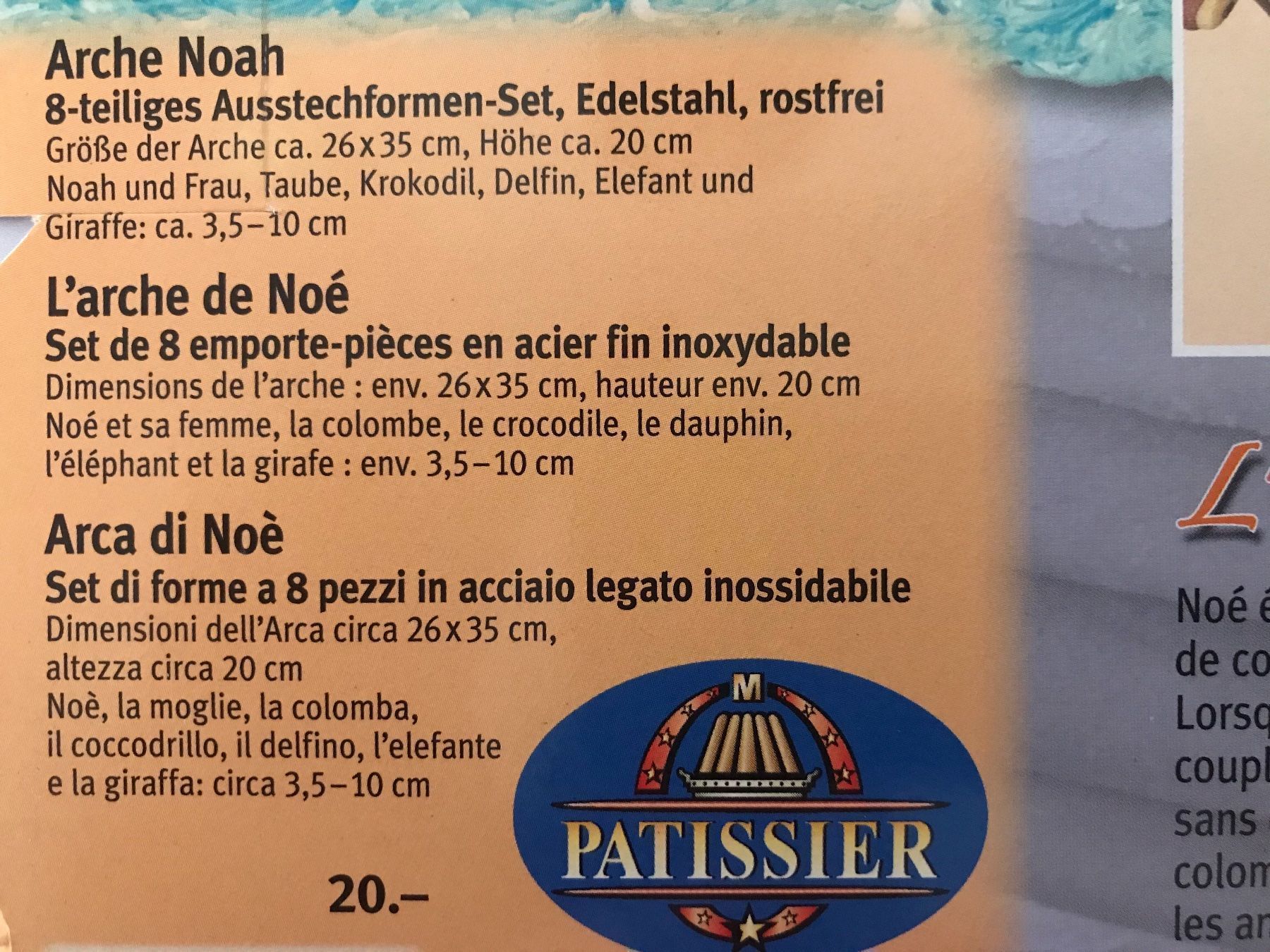 Moules à gâteaux: Arche Noah Ausstecher-Set, 8xTeile – Neuf avec emballage d'origine à Hünenberg See par spartakus02 3
