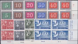 1945, PAX Nr.262-270 Viererblock - Serie postfrisch ** 200.-