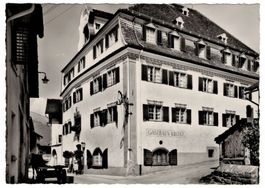 Malans GR, Landgasthof Krone Familie A. Boner, gelaufen 1960
