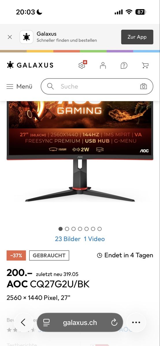 Monitore: AOC C27G2U/BK – Gebraucht aus basel von emr_yq5z 2