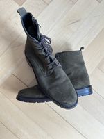 Minelli Olivegrün Wildleder Lace-Up Ankle Boots