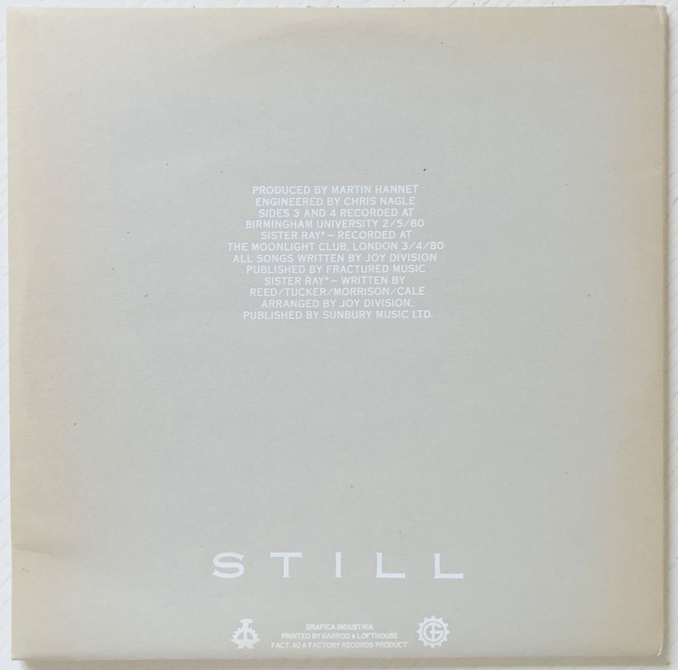 Schallplatten: JOY DIVISION - STILL – Gebraucht aus Bottens von hotter-than-hell 1
