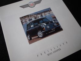 MINI COOPER Preisliste 20.2.1992
