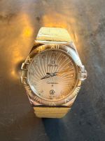 Omega Constellation Damenuhr Diamanten Lederband gebraucht