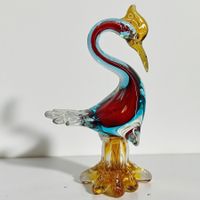 Grande sculpture d'oiseau en verre d'art de Murano