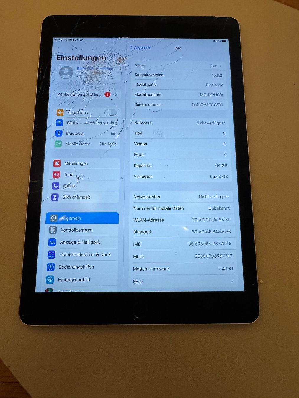 Apple Tablet PC: iPad Air 2 – Difettoso da Adliswil venduto da Busys 1