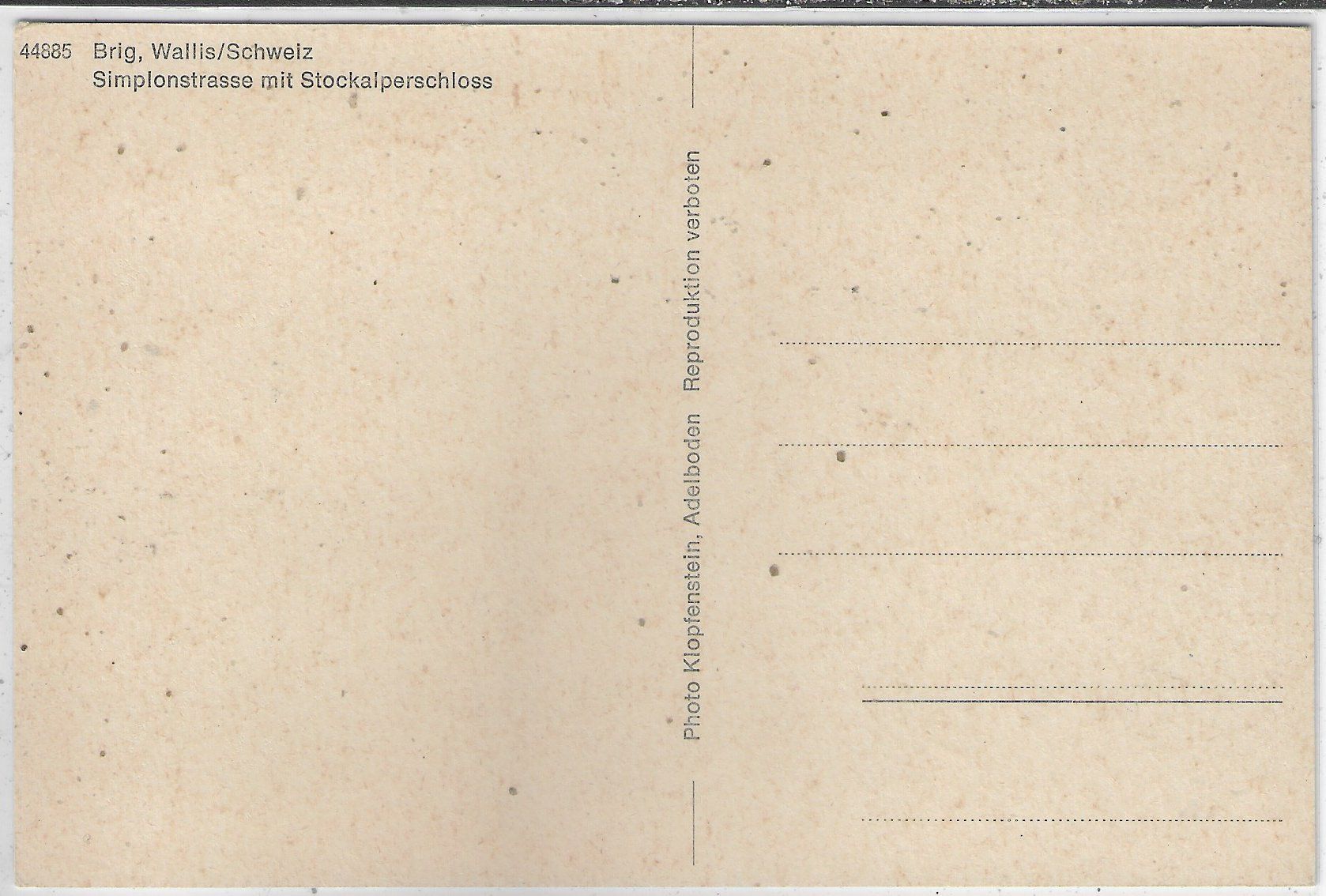 Cartoline postali: Brig - Simplonstrasse mit Stockalperschloss – Usato da Ettingen venduto da Kartenplanet 1