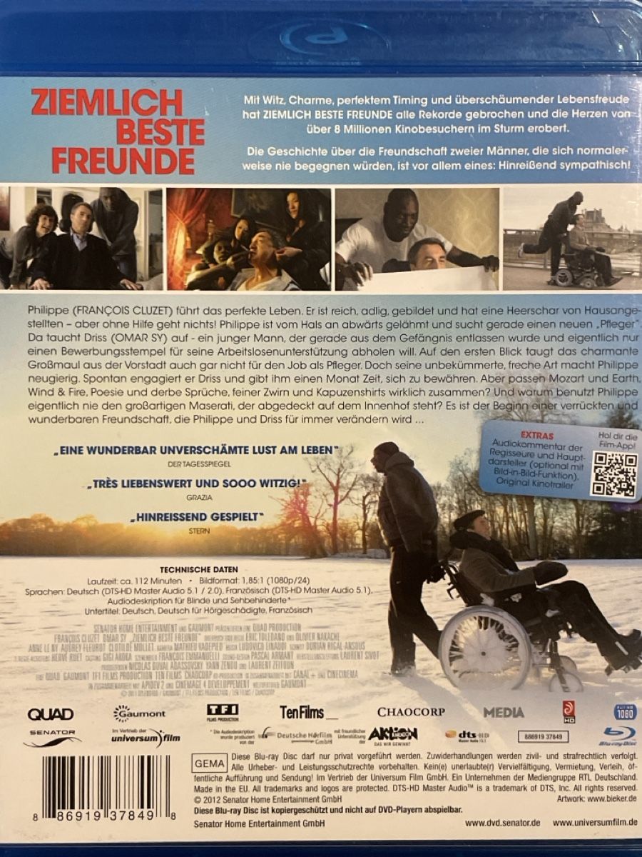 Tutti i DVDs: Ziemlich beste Freunde  (2011) – Usato da Waldenburg venduto da Gonzo8 1