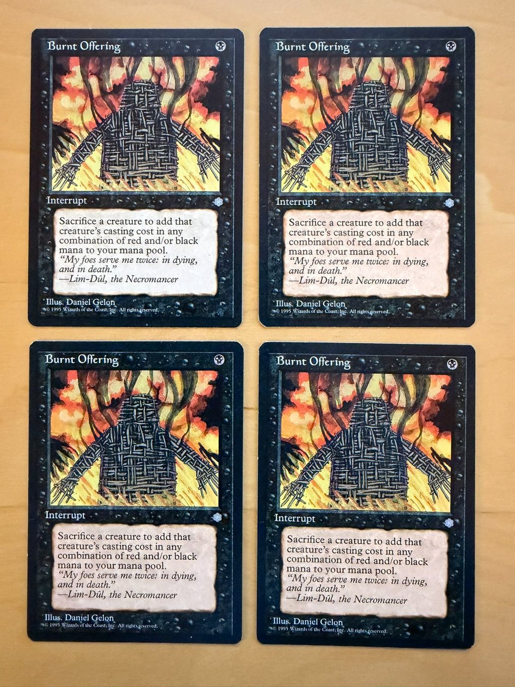 Magic The Gathering Carte collezionabili: 4x Brandopfer // Burnt Offering Ice Age // Eiszeit // Magic – Usato da Binz venduto da Tempelritter