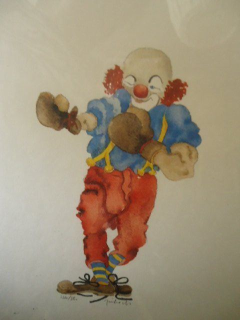 Dipinti: Bild Clown Boxer 30x21cm signiert – Usato da Zürich venduto da liquidation-cobra 1
