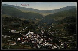 AK Mümliswil, Ortsansicht mit Kirche und umgebender Landscha